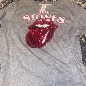 H&M sequins Rolling Stones tee
